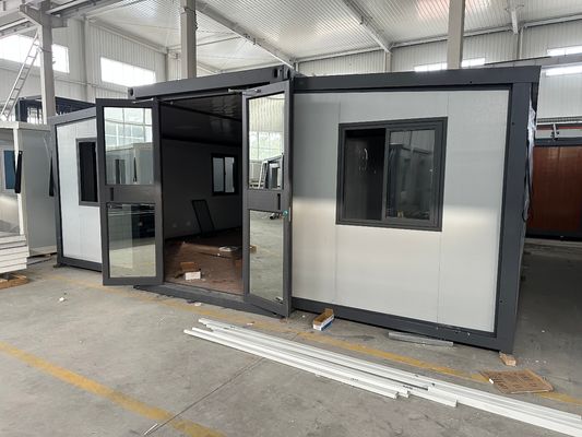 20 フィートプリファブ モダン 移動式 拡張容器 家 鉄 豪華 オフィス 建物 フラット パック 構造 と 組み立て