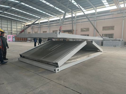 鉄 20ft 30ft 40ft プリファブサンドイッチパネル モジュール型ジグザグ折り畳みコンテナハウス 強く安定した構造