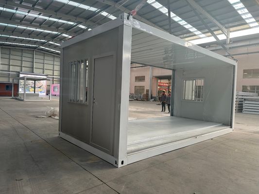 40ft 20ft オフィスサンドイッチパネル プリファブ 折りたたみ 移動型ホーム 寮キャンプ 折りたたみ 容器 耐久性 アルミ窓