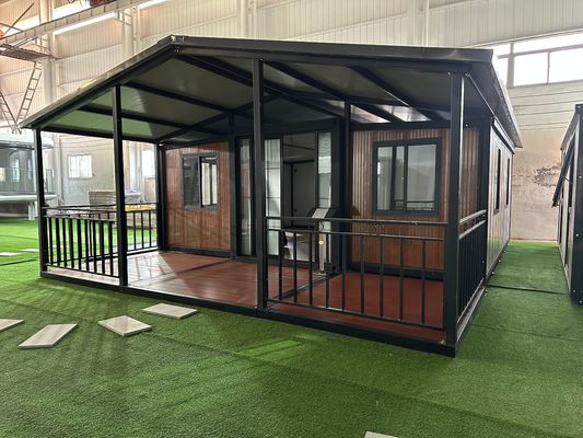 拡張可能なコンテナハウス 浴室とキッチン 豪華な20フィート40フィート 簡単に設置できる風力抵抗型プリファブモジュールビル
