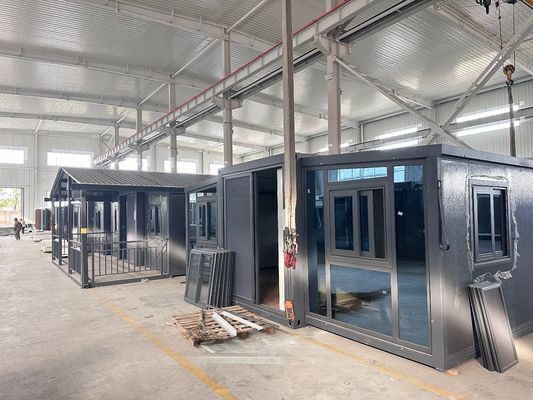 スチール 豪華 拡張可能なコンテナハウス 2/3 ベッドルーム 室外生活のためのポータブルホーム 折りたたむデザイン