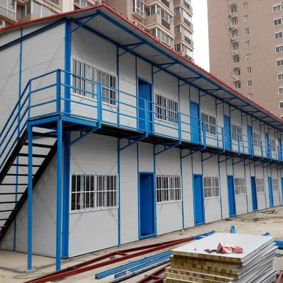 現代のプリファブリケート豪華住宅 ワークショップ用アパート 倉庫 建設事務所 青 白