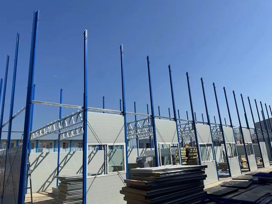 20FT/40FT オーダーメイド ワークショップ 倉庫 建設 オフィス 用 プリファブリック サンドウィッチ パネル ハウス